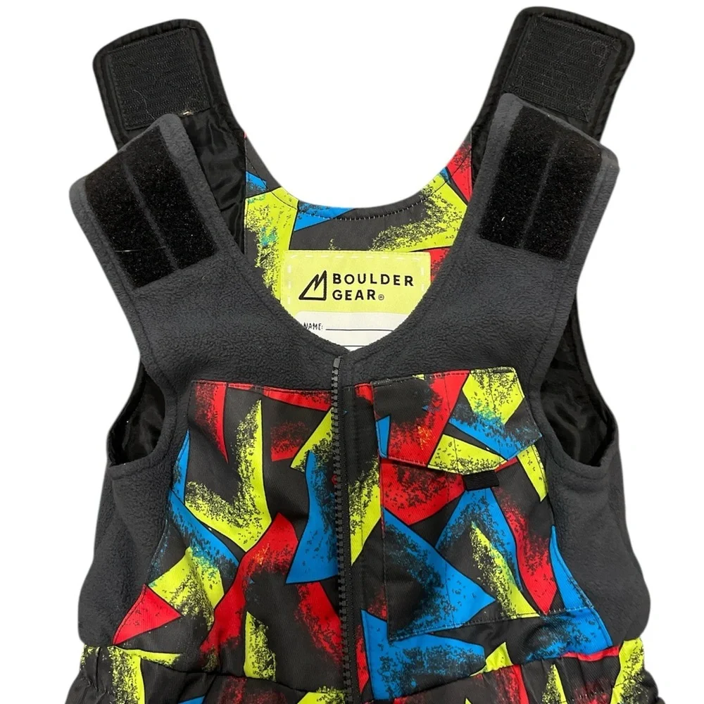 Boulder Gear Colorful Geometric Kids Snow Bib Unisex Size 4